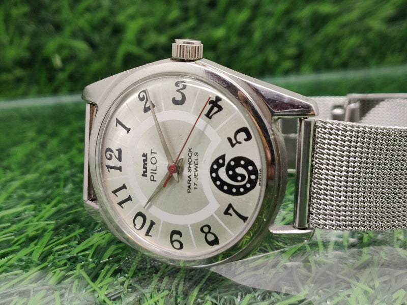Hmt Pilot Mechanical Handwinding Movement stainless Steel Para Shock 17 Jewels Analog Dial Wrist Watch For Men