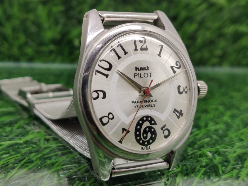 Hmt Pilot Mechanical Handwinding Movement stainless Steel Para Shock 17 Jewels Analog Dial Wrist Watch For Men