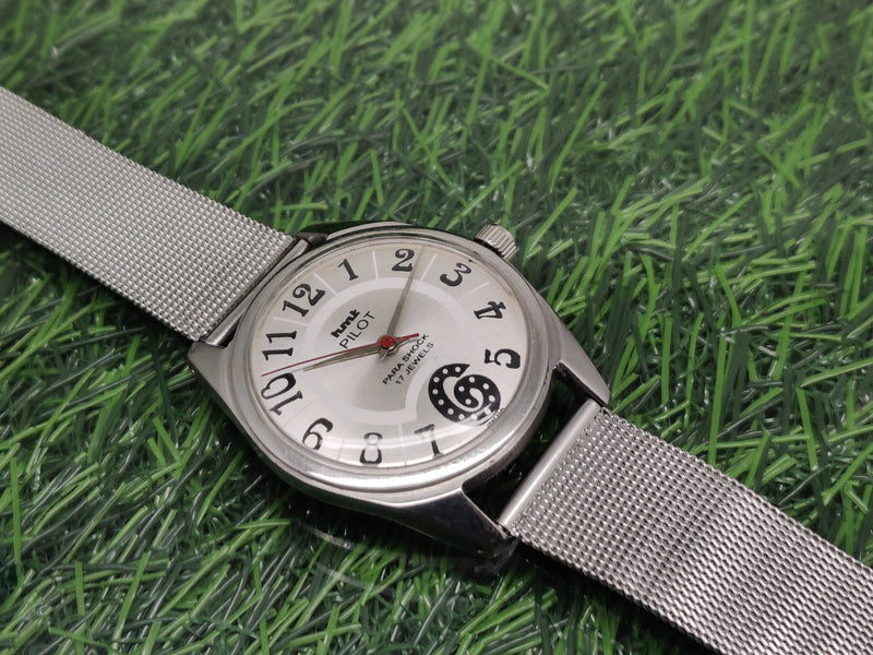 Hmt Pilot Mechanical Handwinding Movement stainless Steel Para Shock 17 Jewels Analog Dial Wrist Watch For Men