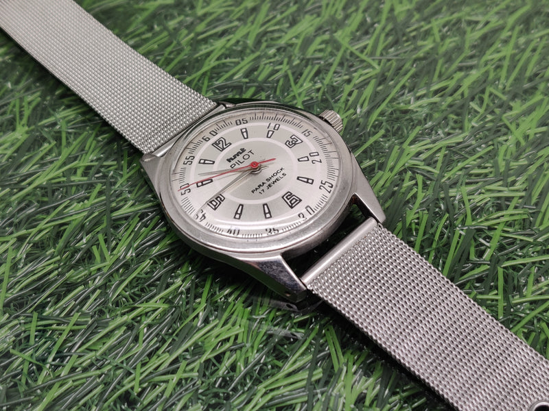 Hmt Pilot Mechanical Handwinding Movement stainless Steel Para Shock 17 Jewels Analog Dial Wrist Watch For Men