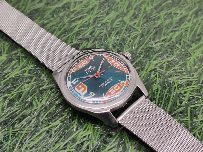 Hmt Pilot Mechanical Handwinding Movement stainless Steel Para Shock 17 Jewels Analog Dial Wrist Watch For Men