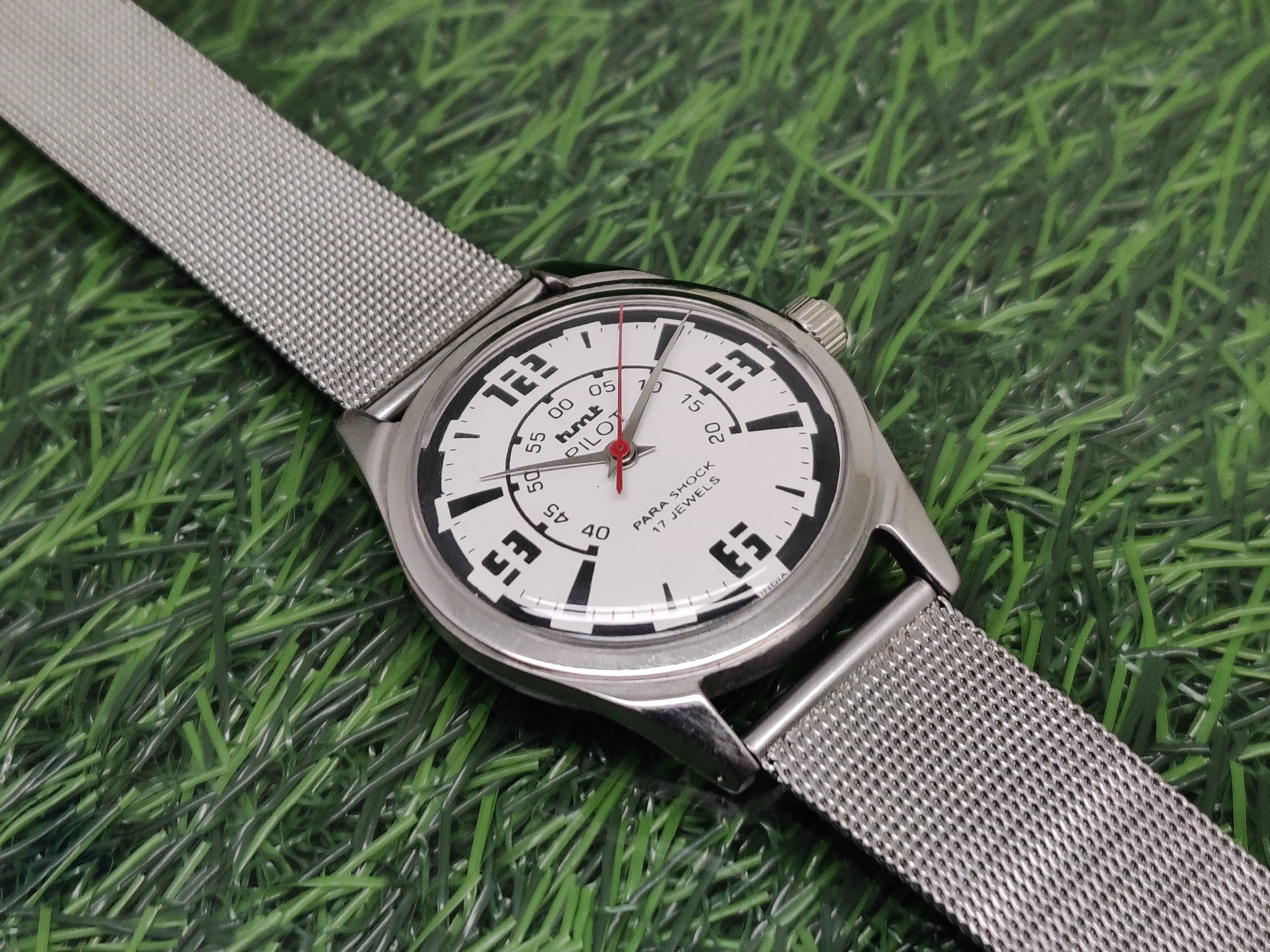 Hmt Pilot Mechanical Handwinding Movement stainless Steel Para Shock 17 Jewels Analog Dial Wrist Watch For Men National Watches