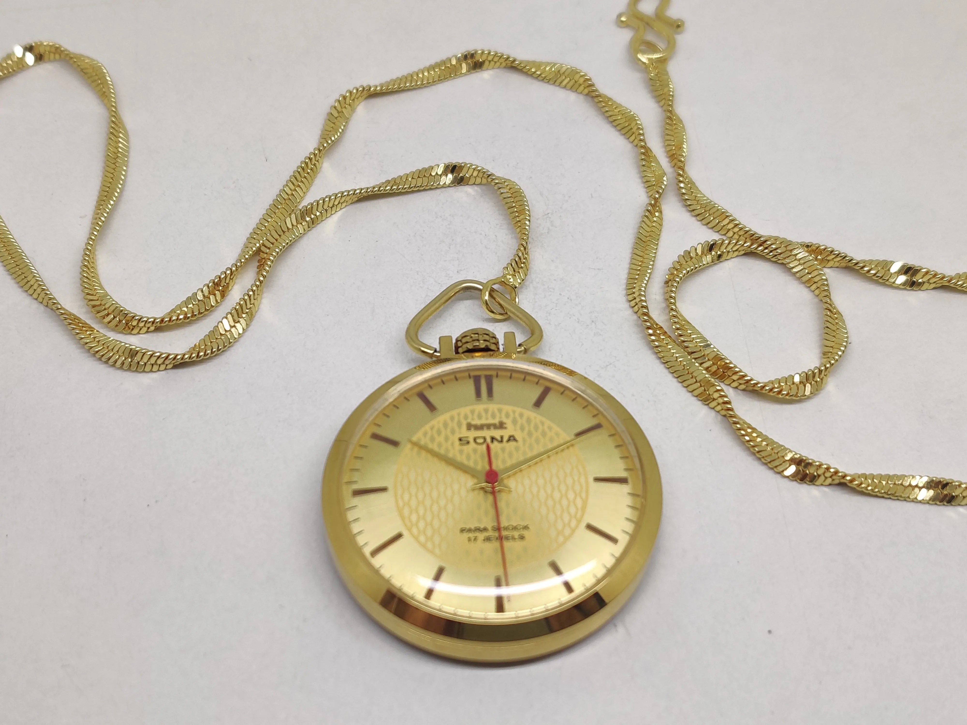 Hmt sona Mechanical Hand winding Movement gold plated Para Jewels Analog Dial Wrist Watch For Men National Watches