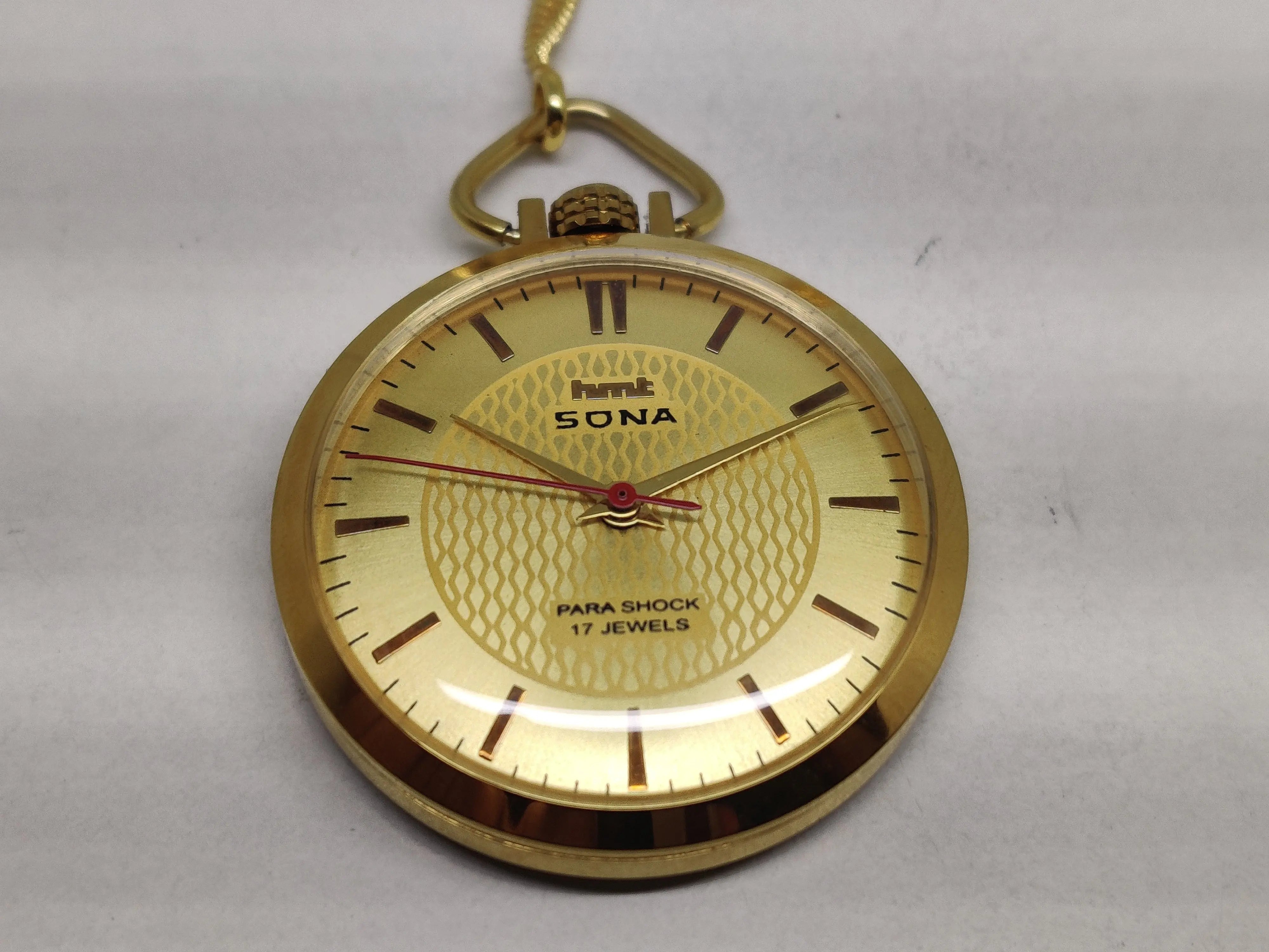 Hmt sona Mechanical Hand winding Movement gold plated Para Jewels Analog Dial Wrist Watch For Men National Watches