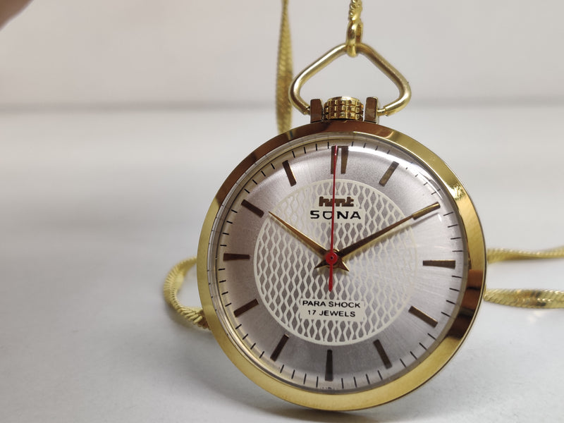 Hmt sona Mechanical Handwinding Movement gold plated Para Jewels Analog Dial Wrist Watch For Men