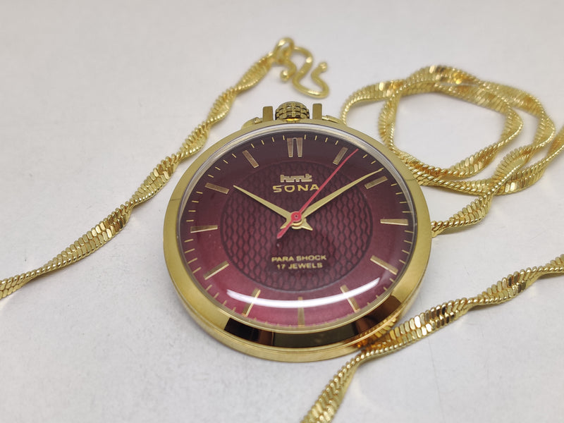 Hmt sona Mechanical Handwinding Movement gold plated Para Jewels Analog Dial Wrist Watch For Men