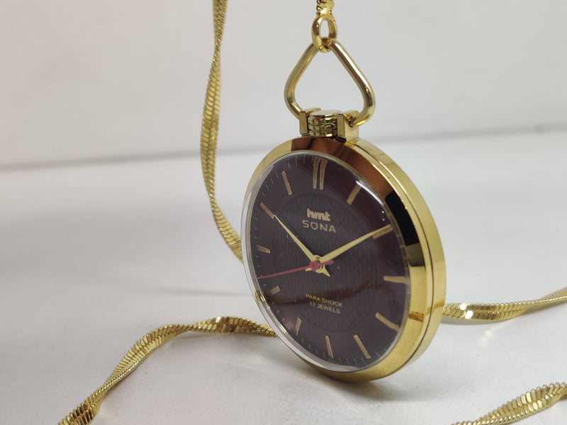 Hmt sona Mechanical Handwinding Movement gold plated Para Jewels Analog Dial Wrist Watch For Men