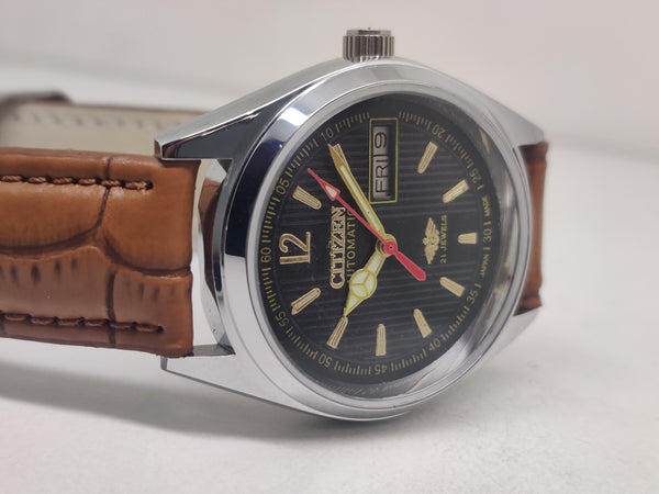 CITIZEN AUTOMATIC 8200 MOVEMENT STAINLESS STEEL JAPAN MADE 21 JEWELS MEN S WRIST WATCH