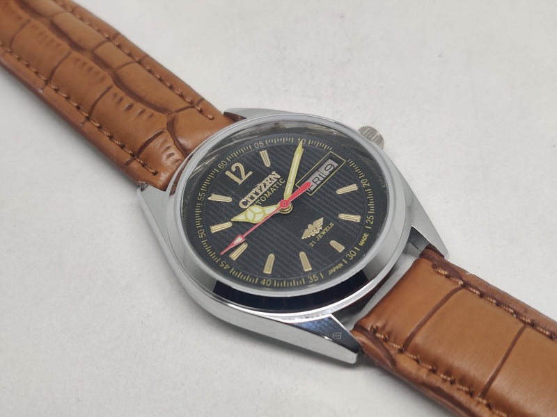 CITIZEN AUTOMATIC 8200 MOVEMENT STAINLESS STEEL JAPAN MADE 21 JEWELS MEN S WRIST WATCH