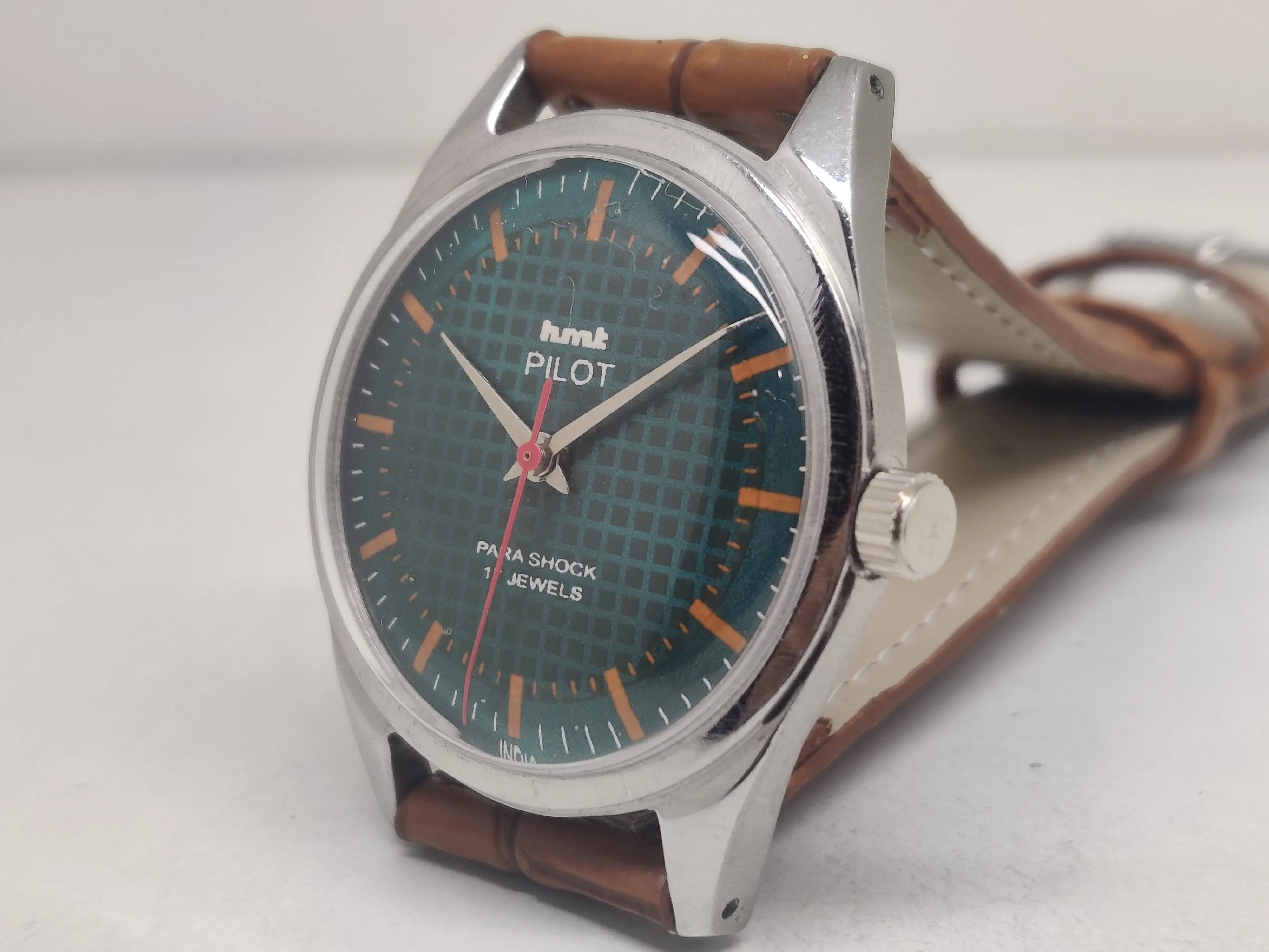 Hmt Pilot Mechanical Handwinding Movement stainless Steel Para Shock 17 Jewels Analog Dial Wrist Watch For Men National Watches