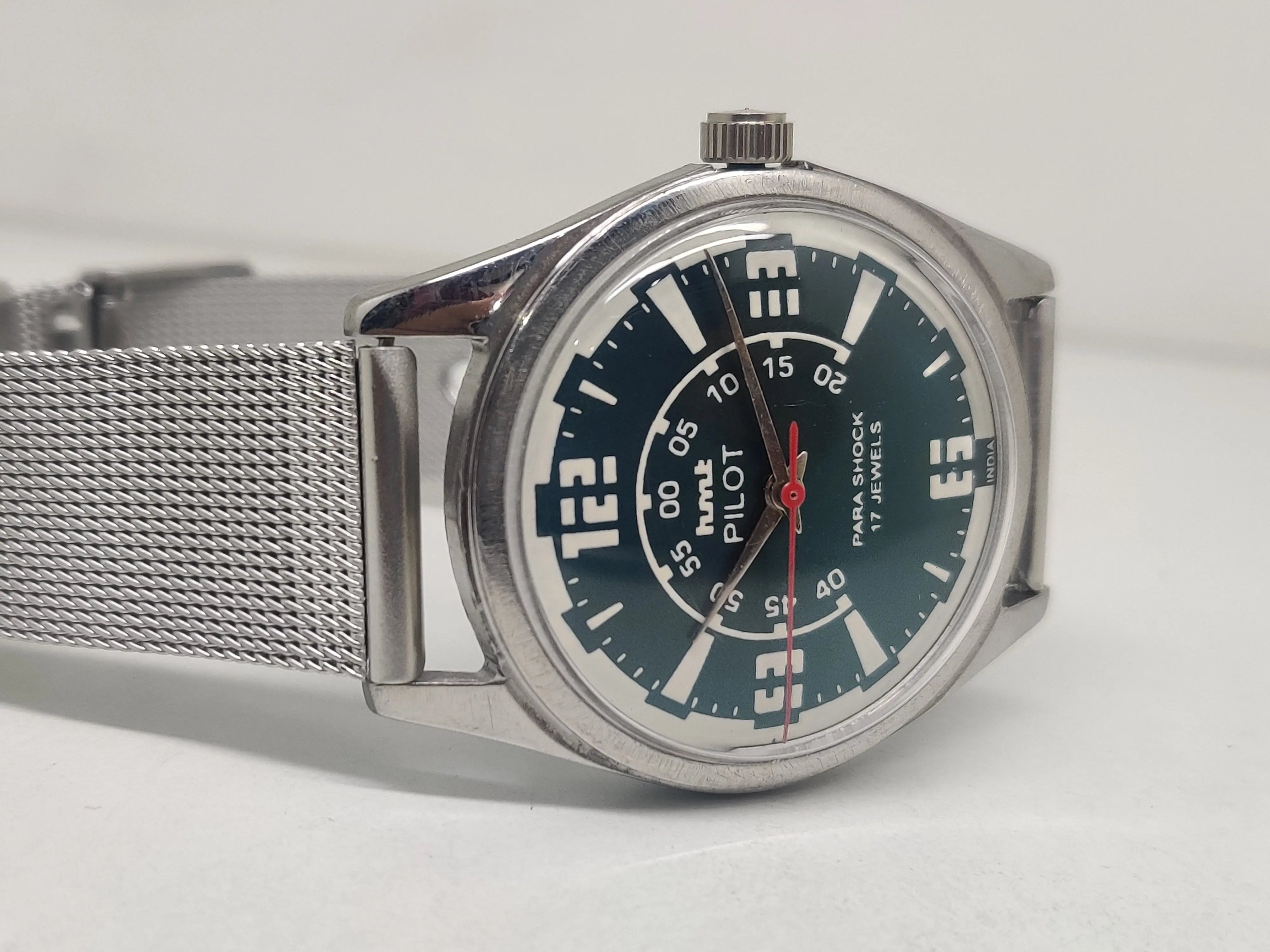 Hmt Pilot Mechanical Handwinding Movement stainless Steel Para Shock 17 Jewels Analog Dial Wrist Watch For Men National Watches