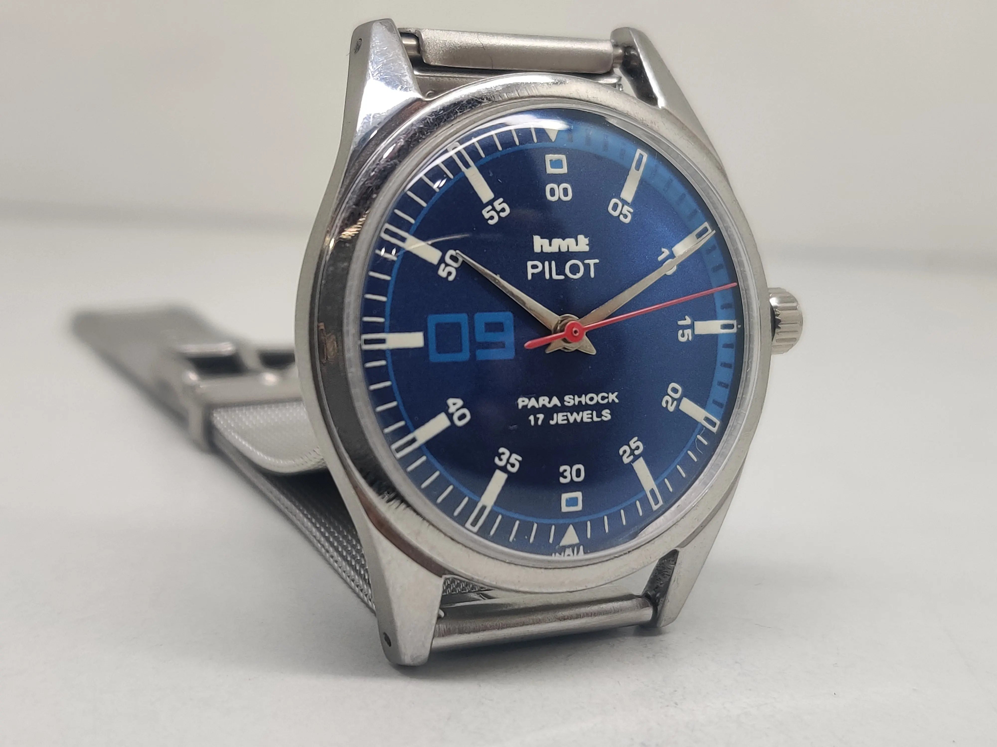 Hmt Pilot Mechanical Handwinding Movement stainless Steel Para Shock 17 Jewels Analog Dial Wrist Watch For Men National Watches