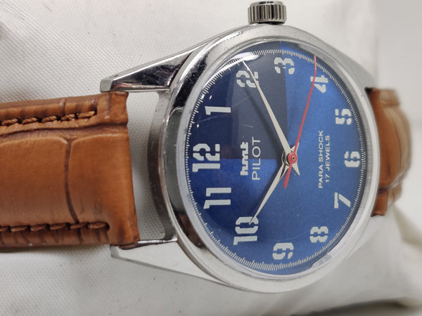 Hmt Pilot Mechanical Handwinding Movement stainless Steel Para Shock 17 Jewels Analog Dial Wrist Watch For Men