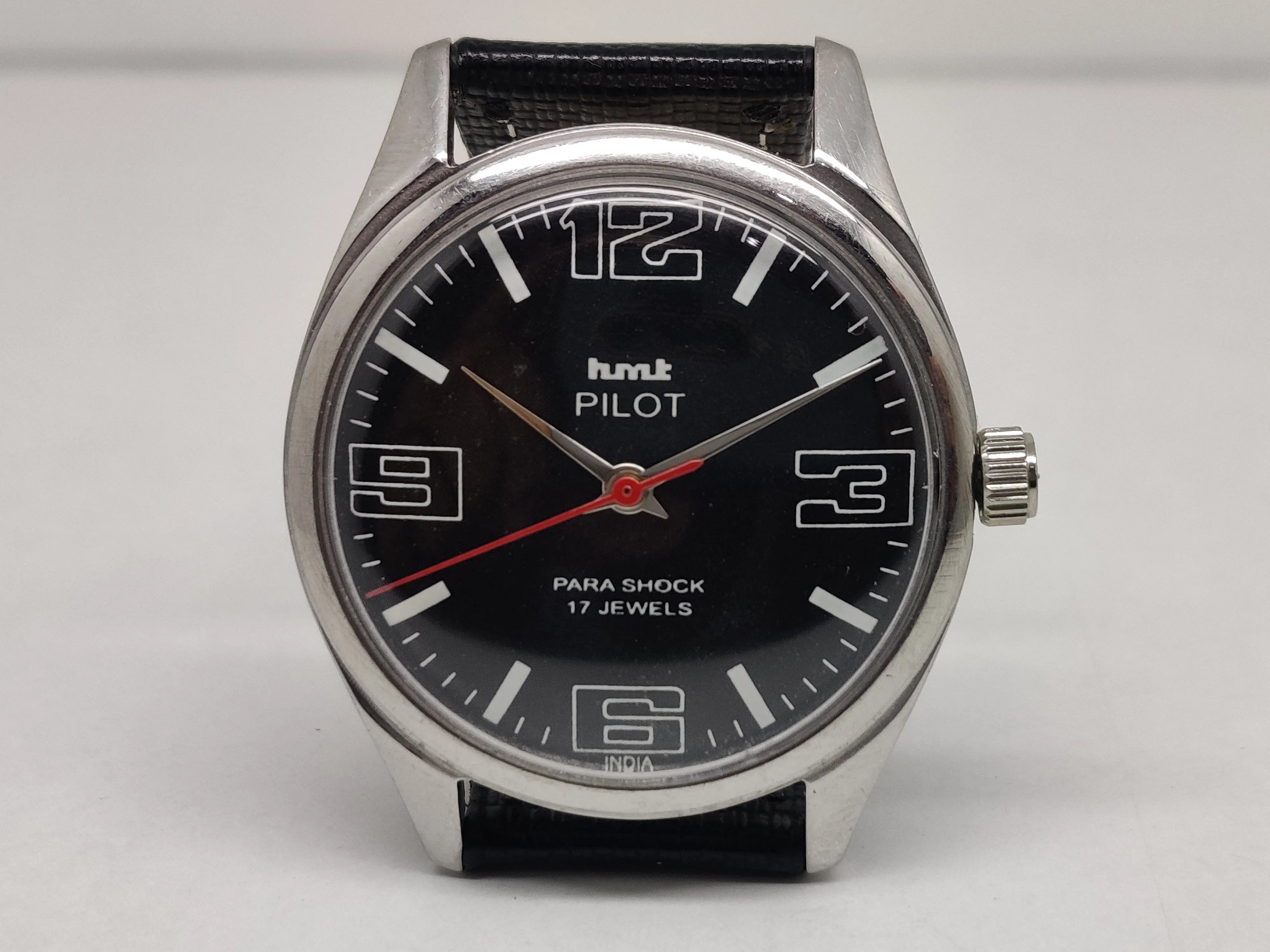 Hmt Pilot Mechanical Handwinding Movement stainless Steel Para Shock 17 Jewels Analog Dial Wrist Watch For Men National Watches
