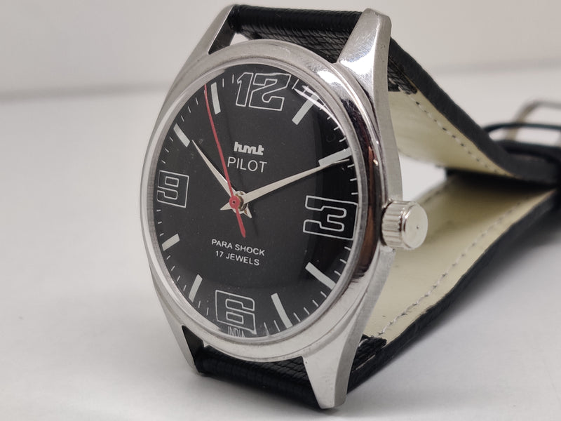 Hmt Pilot Mechanical Handwinding Movement stainless Steel Para Shock 17 Jewels Analog Dial Wrist Watch For Men