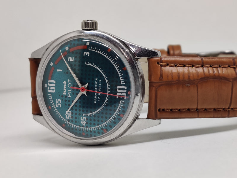 Hmt Pilot Mechanical Handwinding Movement stainless Steel Para Shock 17 Jewels Analog Dial Wrist Watch For Men