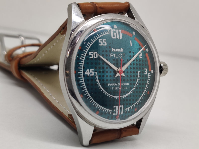 Hmt Pilot Mechanical Handwinding Movement stainless Steel Para Shock 17 Jewels Analog Dial Wrist Watch For Men