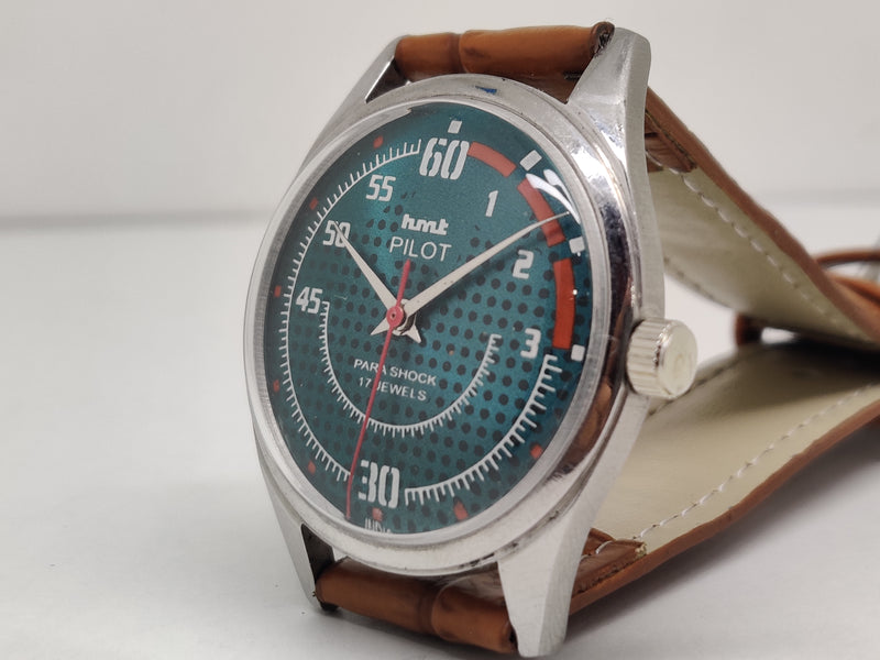 Hmt Pilot Mechanical Handwinding Movement stainless Steel Para Shock 17 Jewels Analog Dial Wrist Watch For Men
