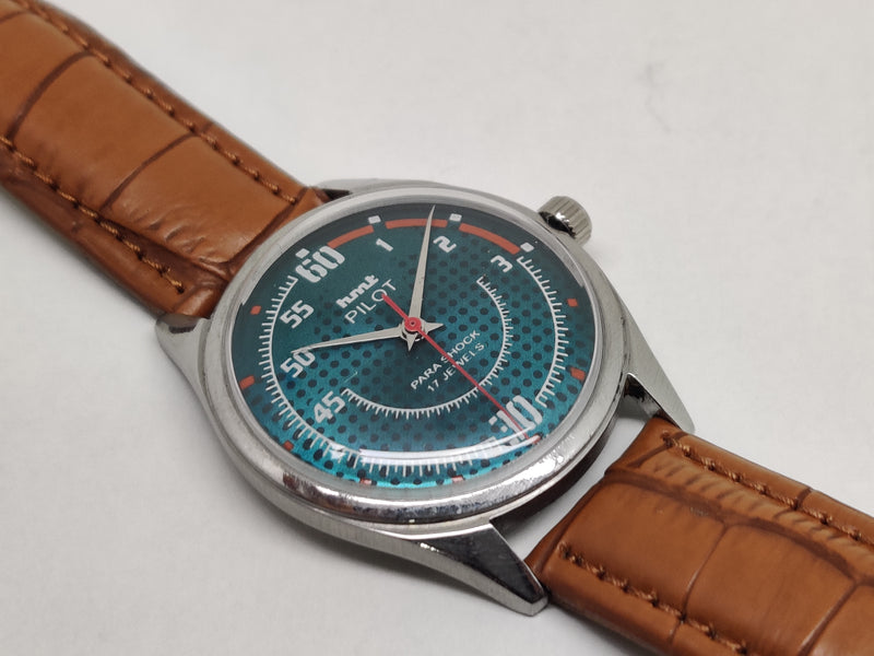 Hmt Pilot Mechanical Handwinding Movement stainless Steel Para Shock 17 Jewels Analog Dial Wrist Watch For Men