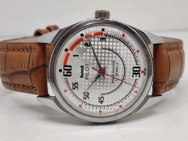 Hmt Pilot Mechanical Handwinding Movement stainless Steel Para Shock 17 Jewels Analog Dial Wrist Watch For Men