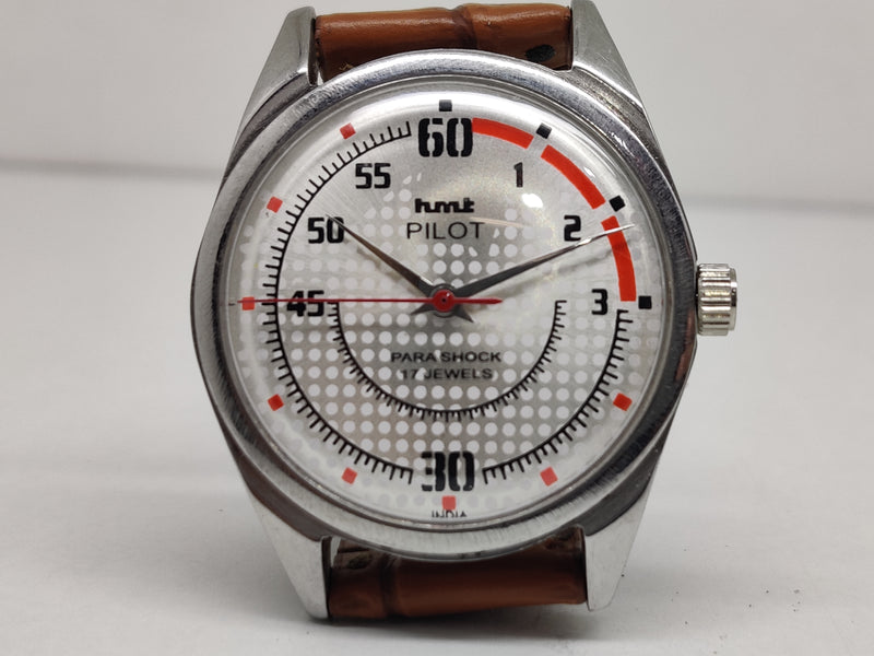 Hmt Pilot Mechanical Handwinding Movement stainless Steel Para Shock 17 Jewels Analog Dial Wrist Watch For Men