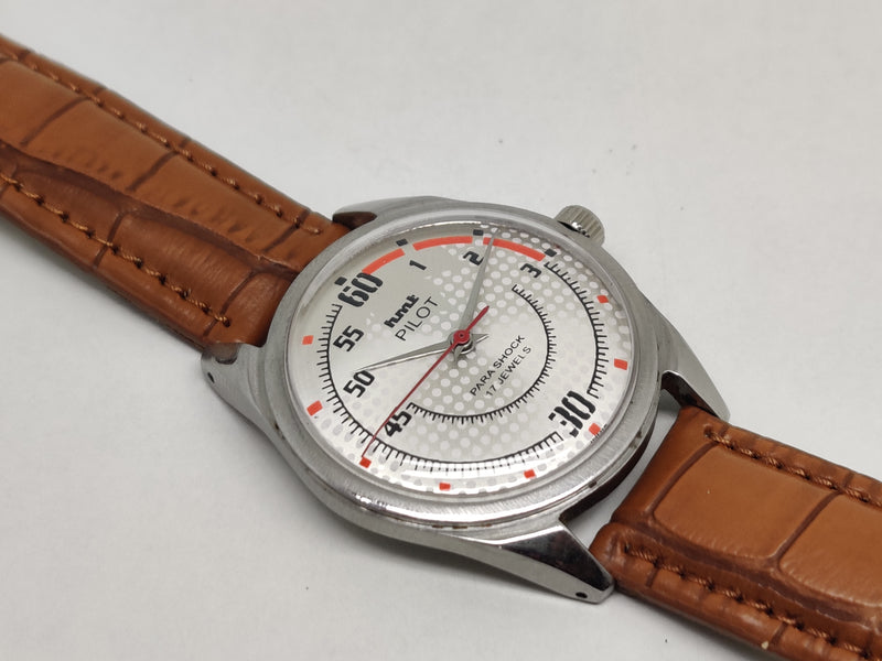 Hmt Pilot Mechanical Handwinding Movement stainless Steel Para Shock 17 Jewels Analog Dial Wrist Watch For Men