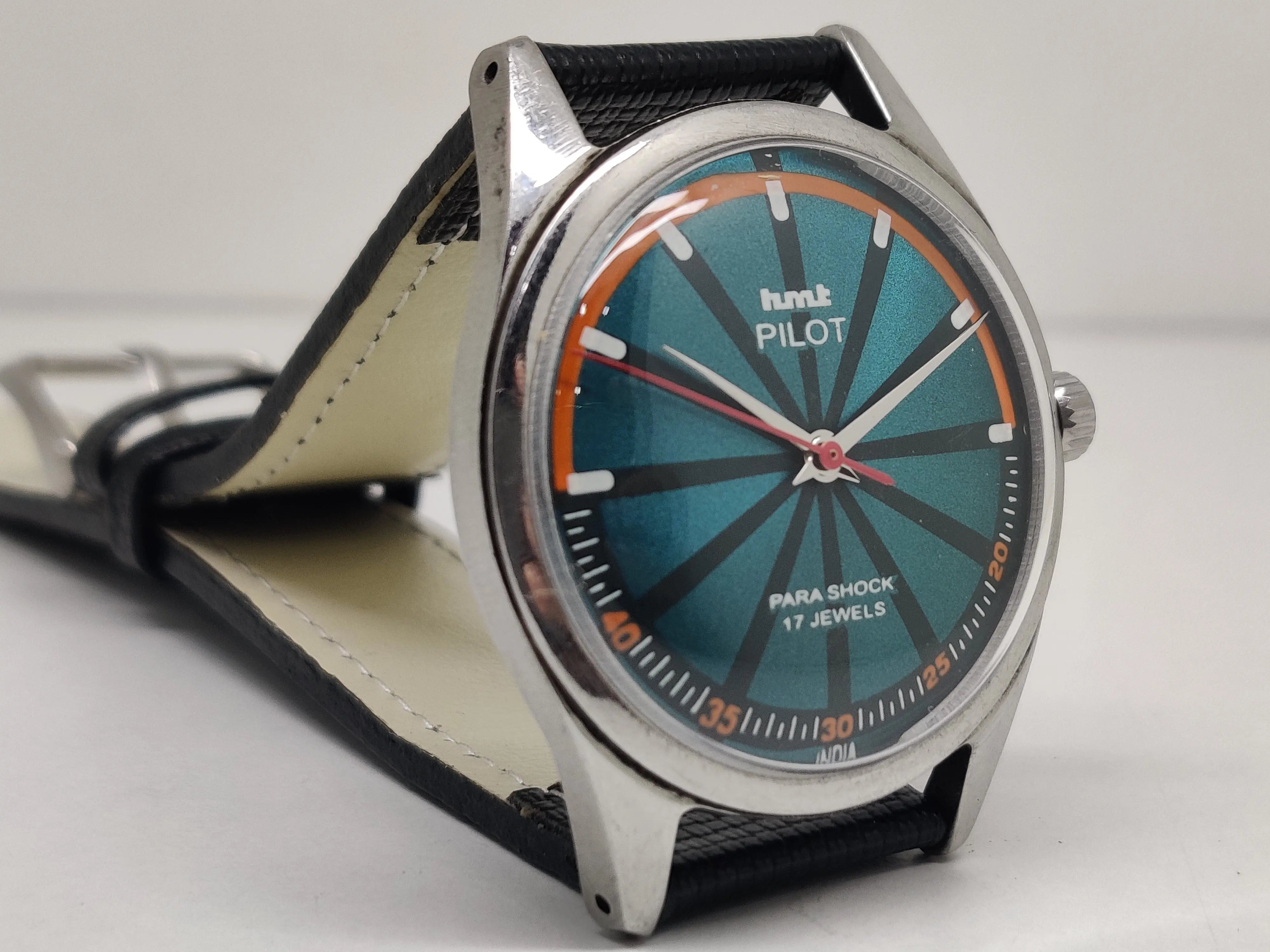 Hmt Pilot Mechanical Handwinding Movement stainless Steel Para Shock 17 Jewels Analog Dial Wrist Watch For Men National Watches