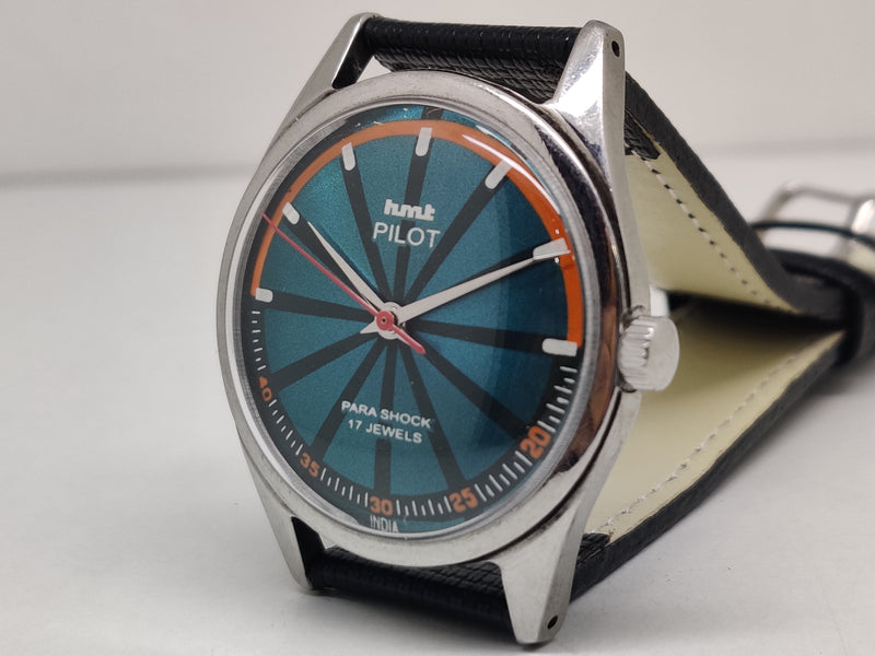 Hmt Pilot Mechanical Handwinding Movement stainless Steel Para Shock 17 Jewels Analog Dial Wrist Watch For Men
