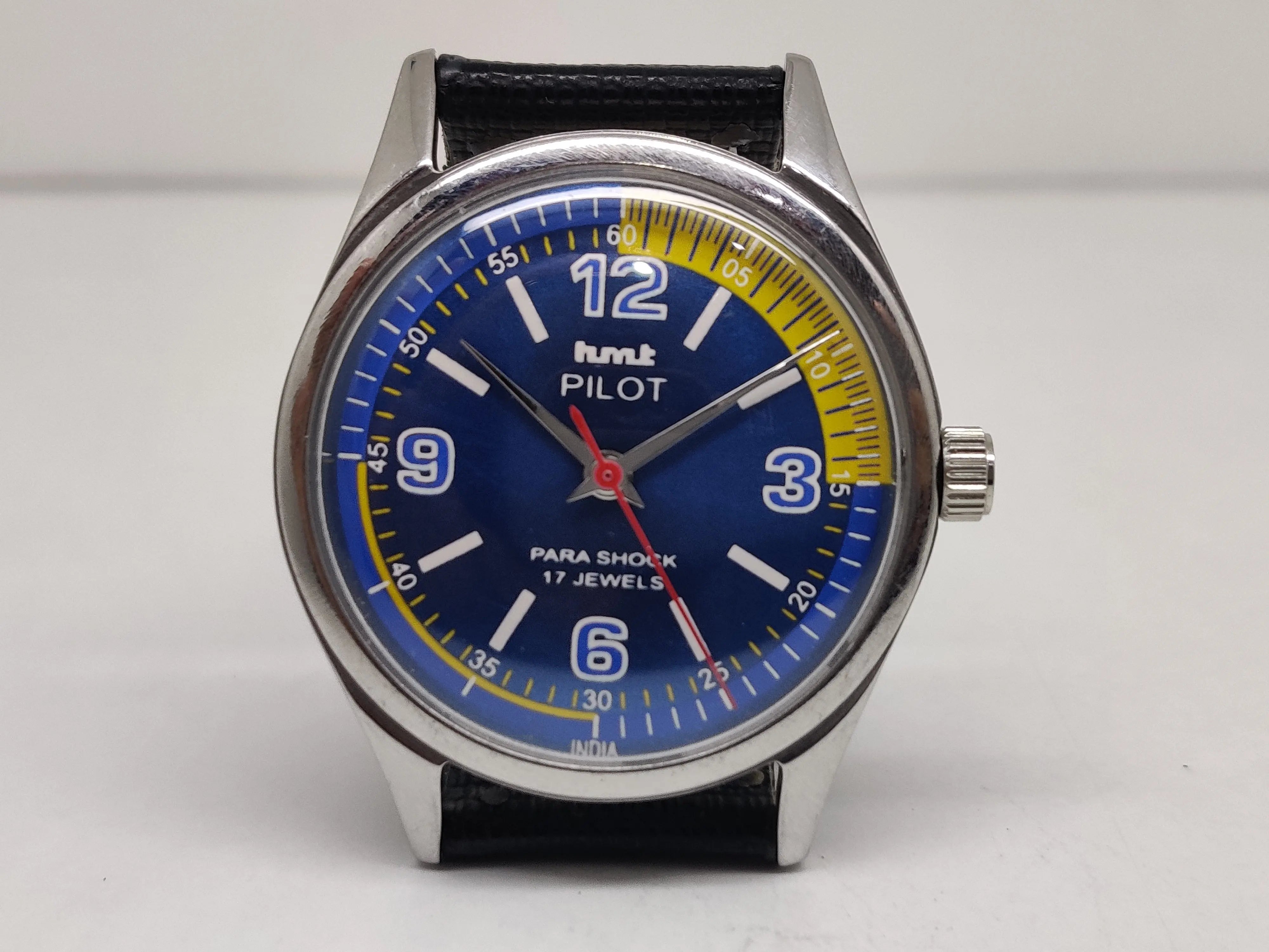 Hmt Pilot Mechanical Handwinding Movement stainless Steel Para Shock 17 Jewels Analog Dial Wrist Watch For Men National Watches