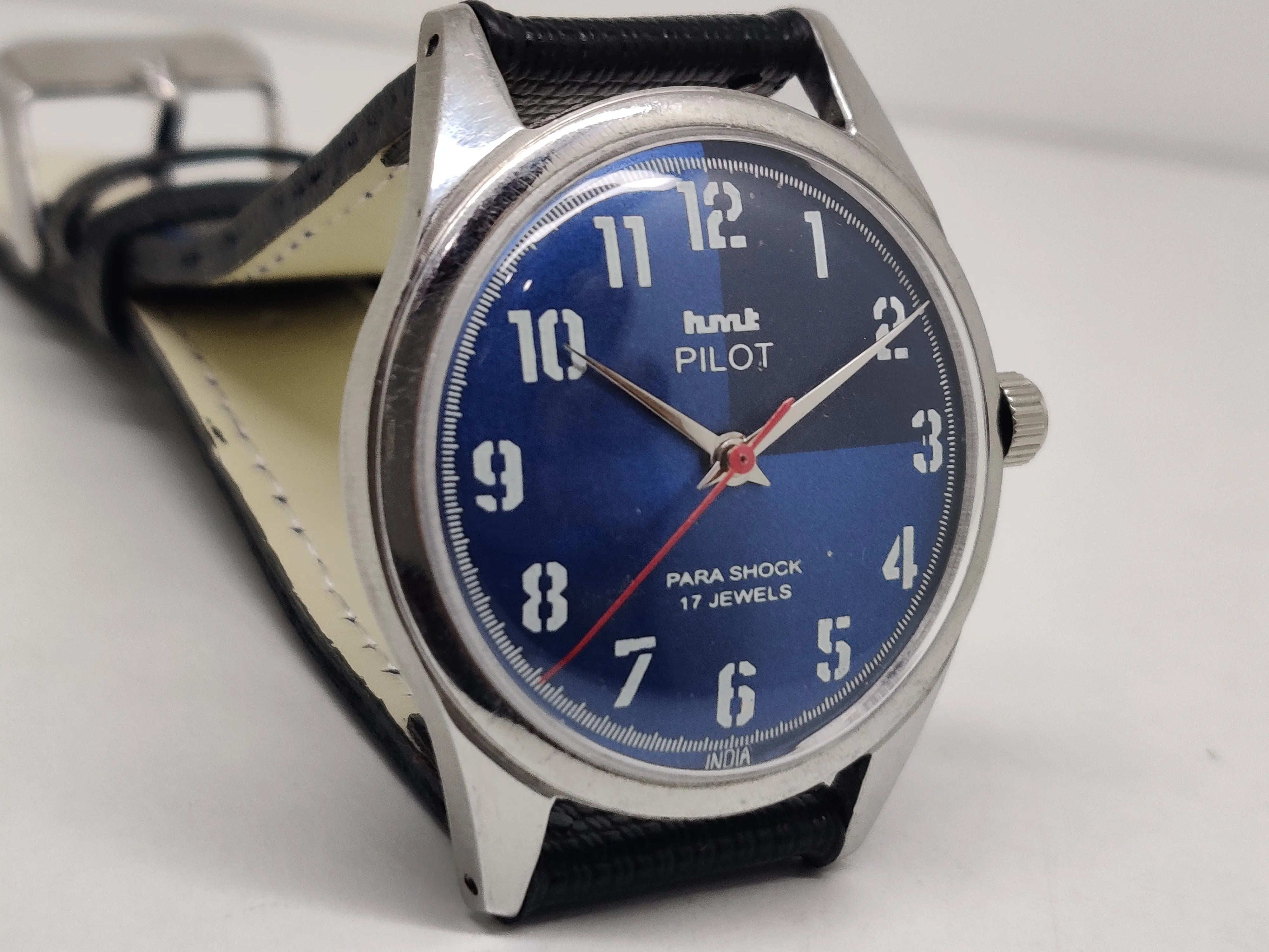 Hmt Pilot Mechanical Handwinding Movement stainless Steel Para Shock 17 Jewels Analog Dial Wrist Watch For Men National Watches