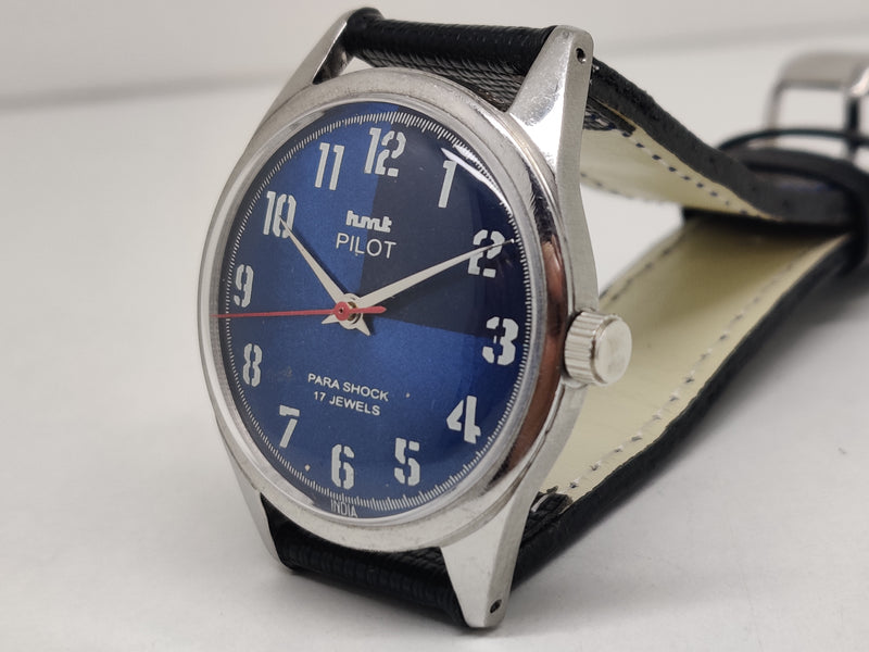 Hmt Pilot Mechanical Handwinding Movement stainless Steel Para Shock 17 Jewels Analog Dial Wrist Watch For Men