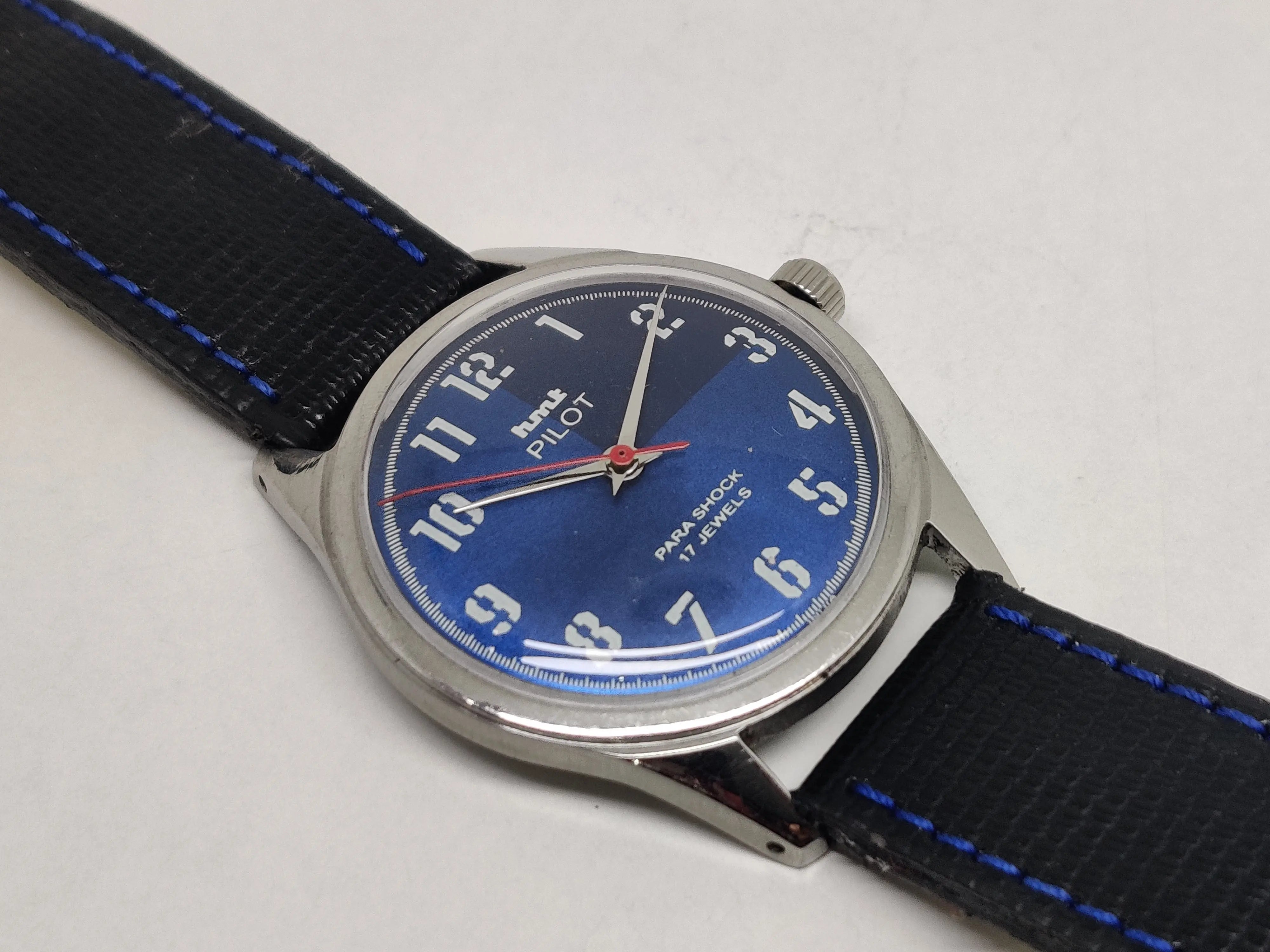 Hmt Pilot Mechanical Handwinding Movement stainless Steel Para Shock 17 Jewels Analog Dial Wrist Watch For Men National Watches