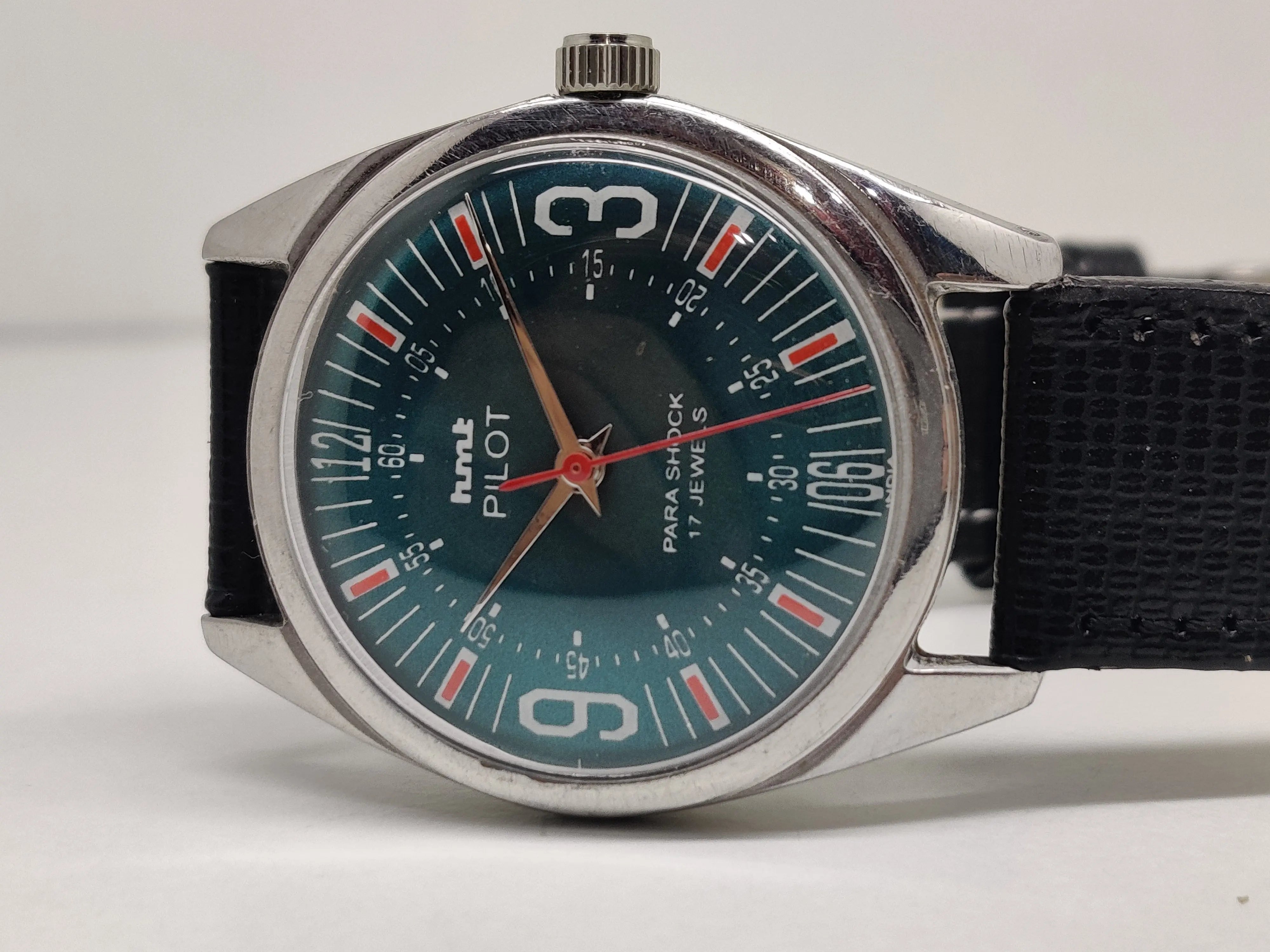 Hmt Pilot Mechanical Handwinding Movement stainless Steel Para Shock 17 Jewels Analog Dial Wrist Watch For Men National Watches
