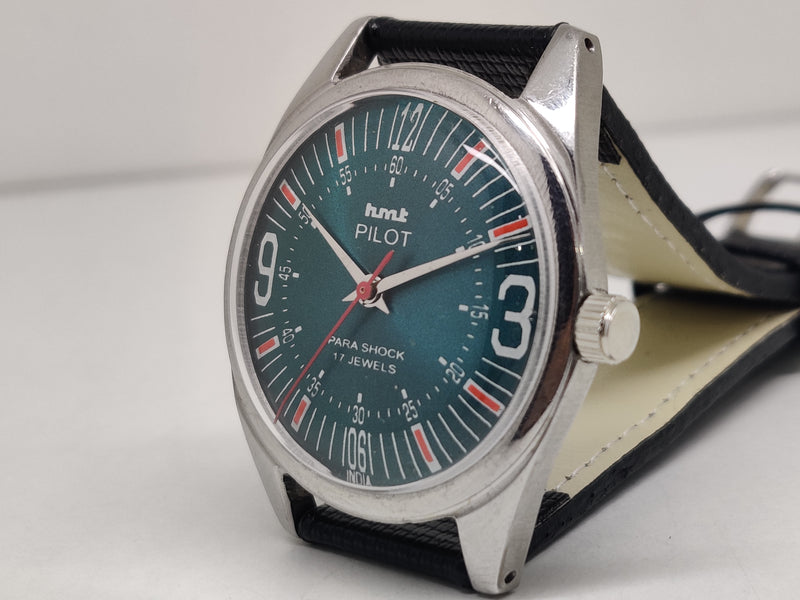 Hmt Pilot Mechanical Handwinding Movement stainless Steel Para Shock 17 Jewels Analog Dial Wrist Watch For Men