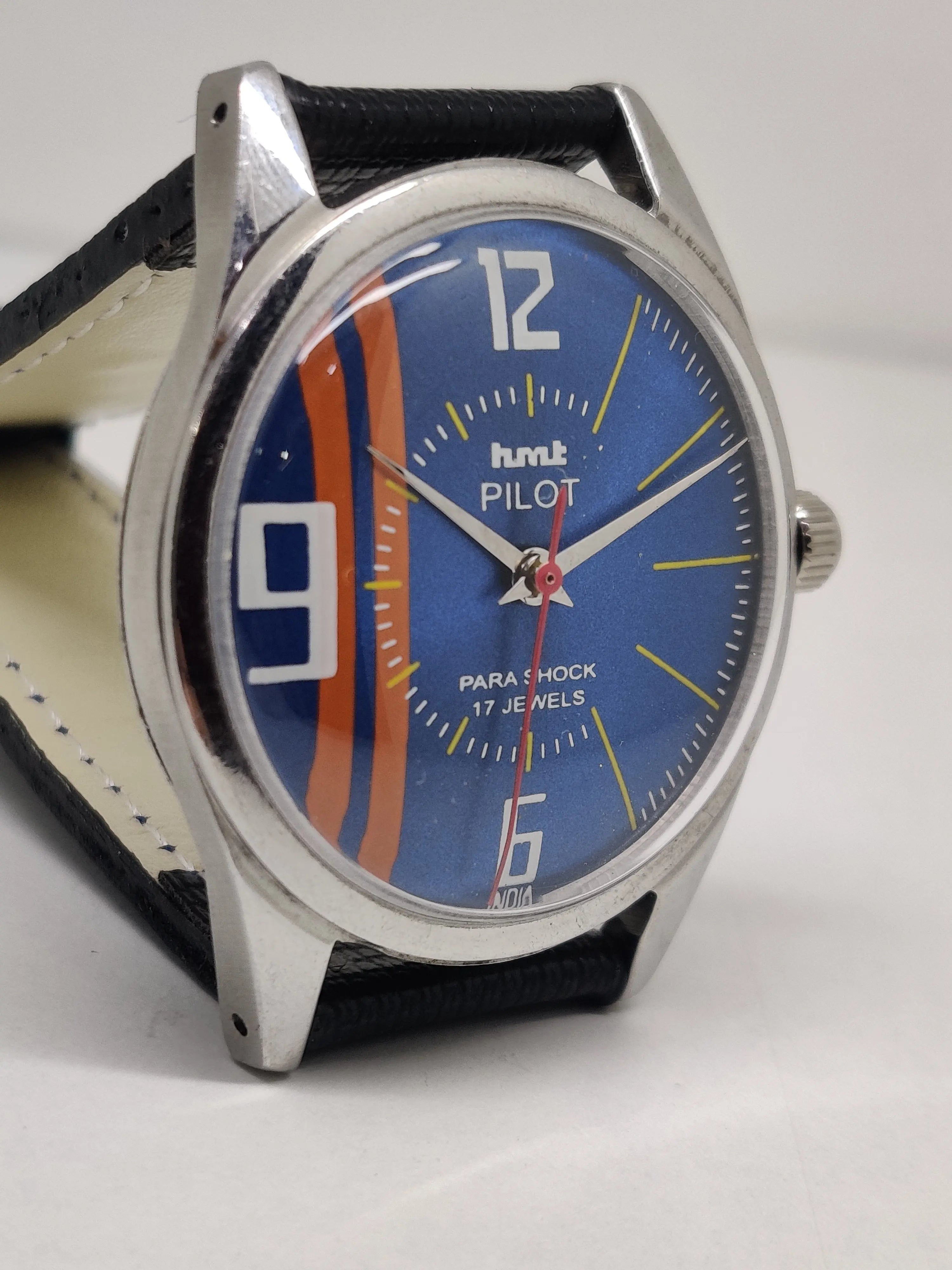 Hmt Pilot Mechanical Handwinding Movement stainless Steel Para Shock 17 Jewels Analog Dial Wrist Watch For Men National Watches