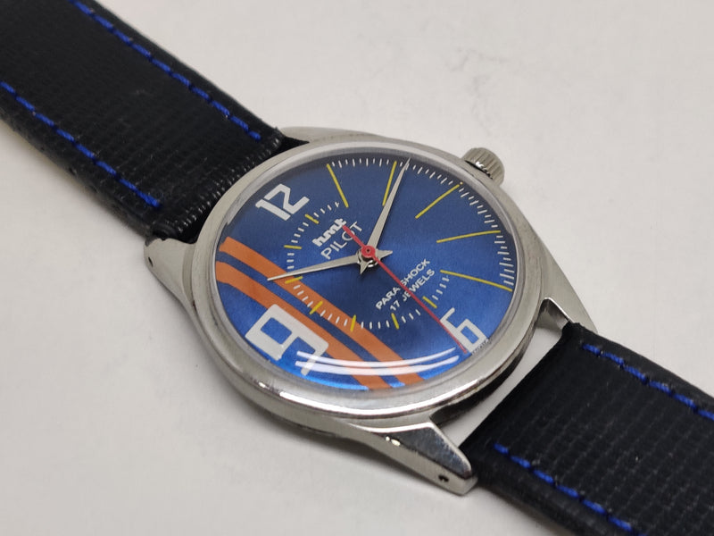 Hmt Pilot Mechanical Handwinding Movement stainless Steel Para Shock 17 Jewels Analog Dial Wrist Watch For Men