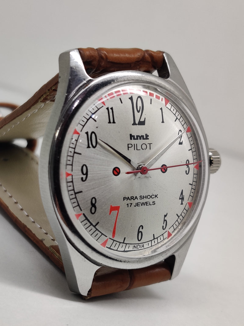 Hmt Pilot Mechanical Handwinding Movement stainless Steel Para Shock 17 Jewels Analog Dial Wrist Watch For Men