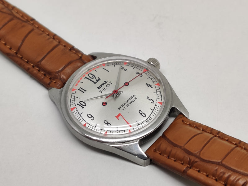 Hmt Pilot Mechanical Handwinding Movement stainless Steel Para Shock 17 Jewels Analog Dial Wrist Watch For Men