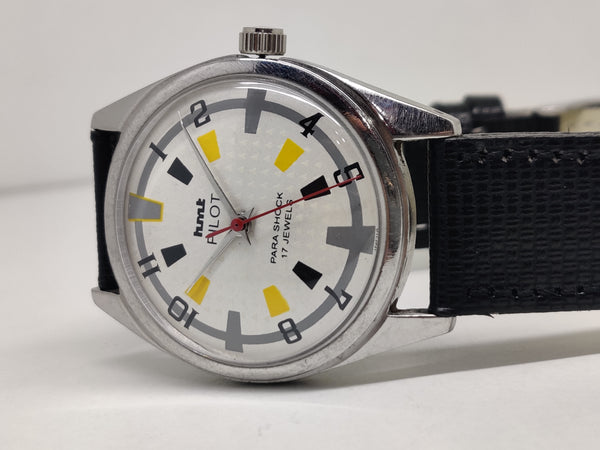 Hmt Pilot Mechanical Handwinding Movement stainless Steel Para Shock 17 Jewels Analog Dial Wrist Watch For Men