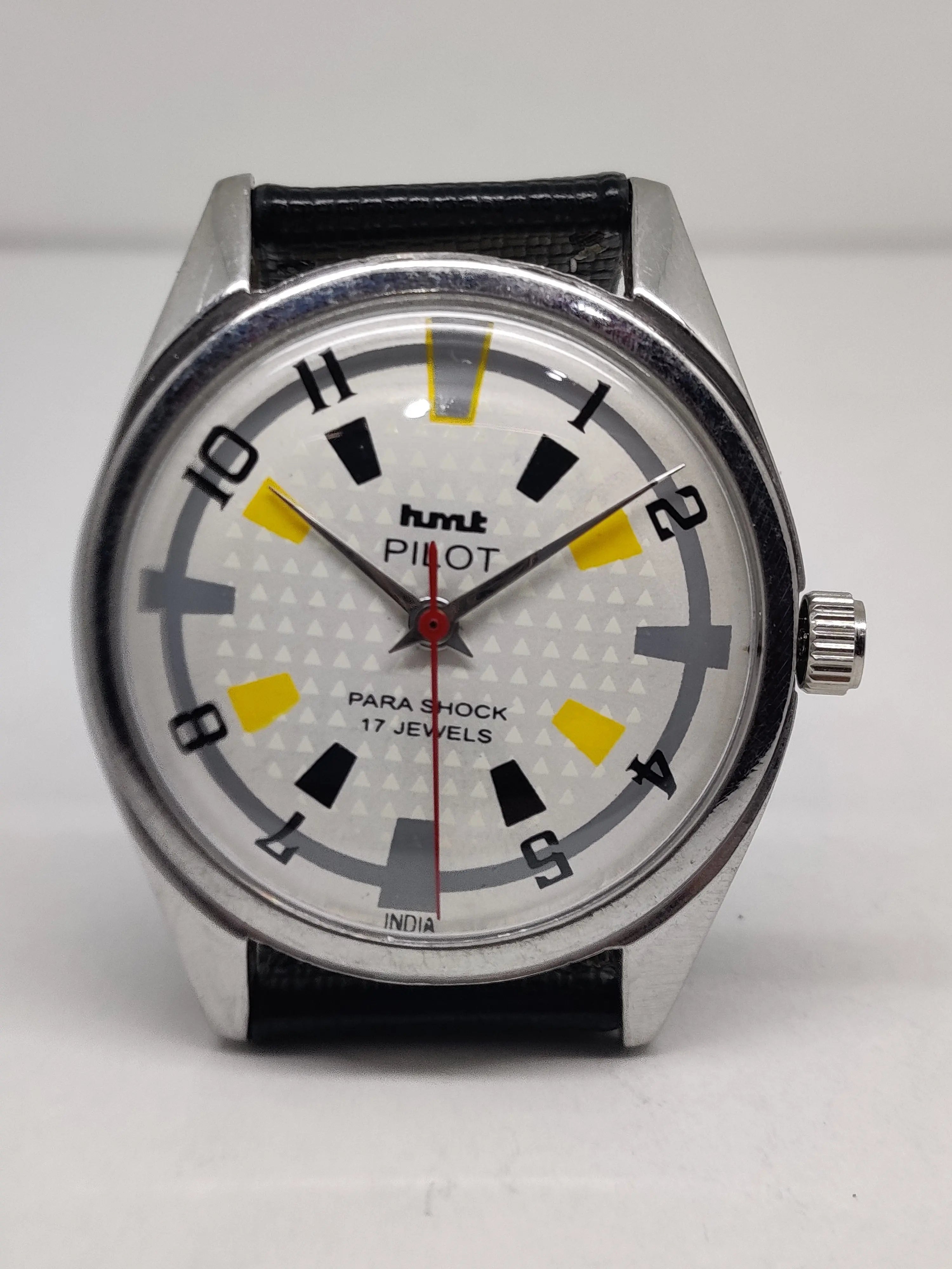 Hmt Pilot Mechanical Handwinding Movement stainless Steel Para Shock 17 Jewels Analog Dial Wrist Watch For Men National Watches