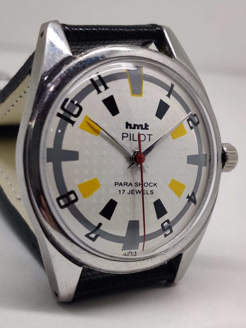 Hmt Pilot Mechanical Handwinding Movement stainless Steel Para Shock 17 Jewels Analog Dial Wrist Watch For Men