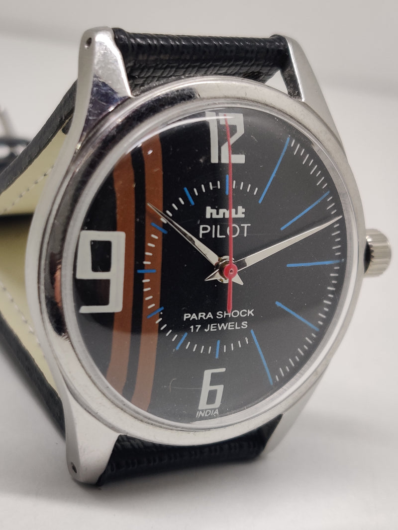 Hmt Pilot Mechanical Handwinding Movement stainless Steel Para Shock 17 Jewels Analog Dial Wrist Watch For Men