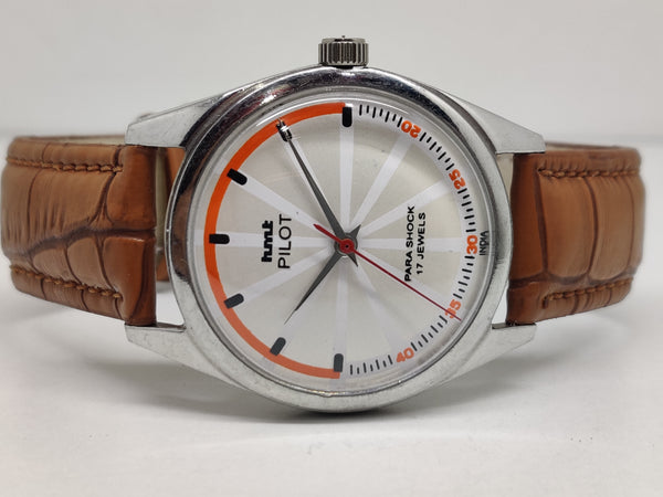 Hmt Pilot Mechanical Handwinding Movement stainless Steel Para Shock 17 Jewels Analog Dial Wrist Watch For Men