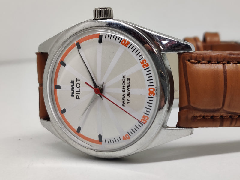 Hmt Pilot Mechanical Handwinding Movement stainless Steel Para Shock 17 Jewels Analog Dial Wrist Watch For Men