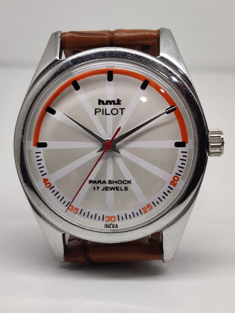 Hmt Pilot Mechanical Handwinding Movement stainless Steel Para Shock 17 Jewels Analog Dial Wrist Watch For Men