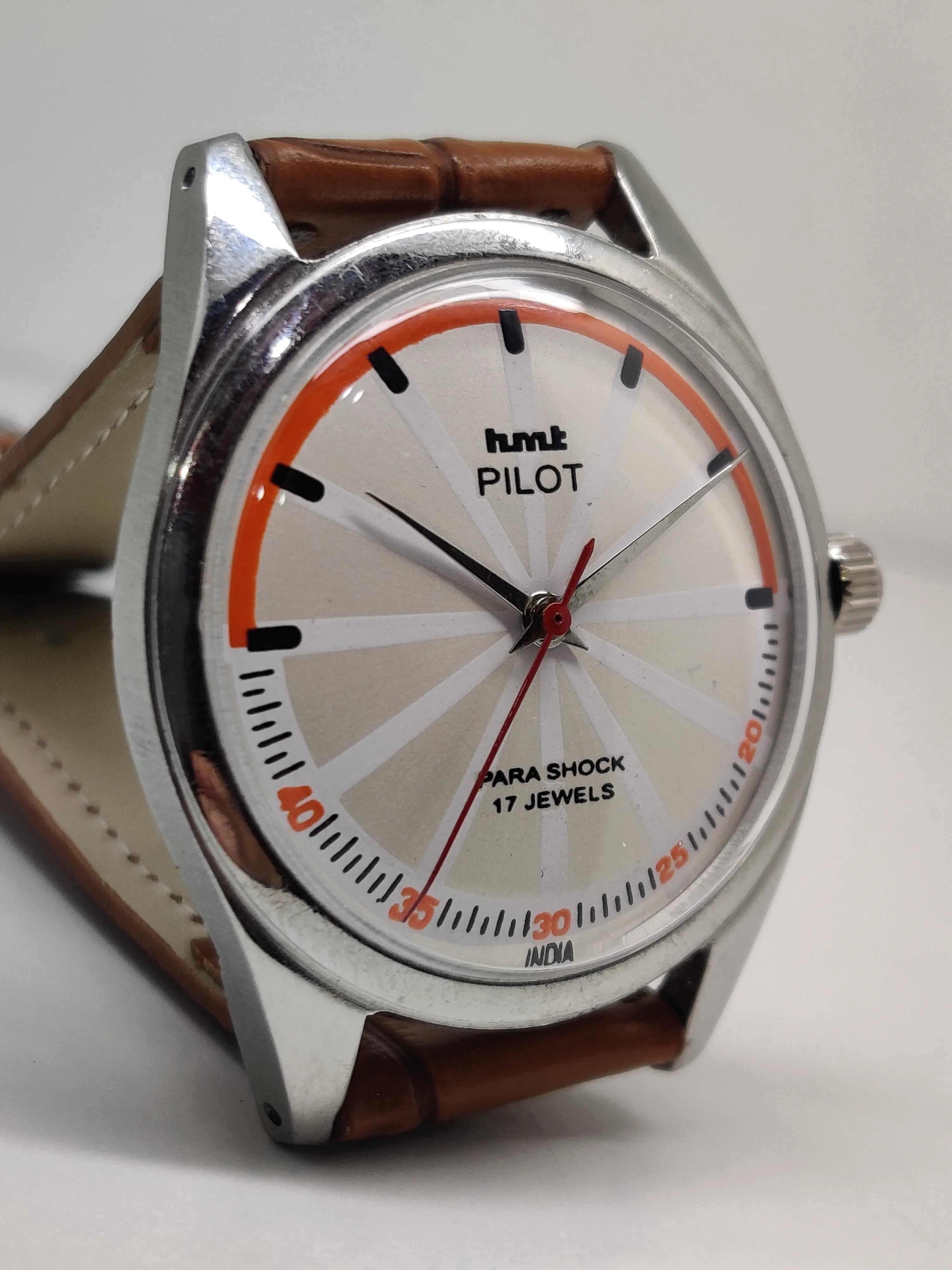 Hmt Pilot Mechanical Handwinding Movement stainless Steel Para Shock 17 Jewels Analog Dial Wrist Watch For Men National Watches