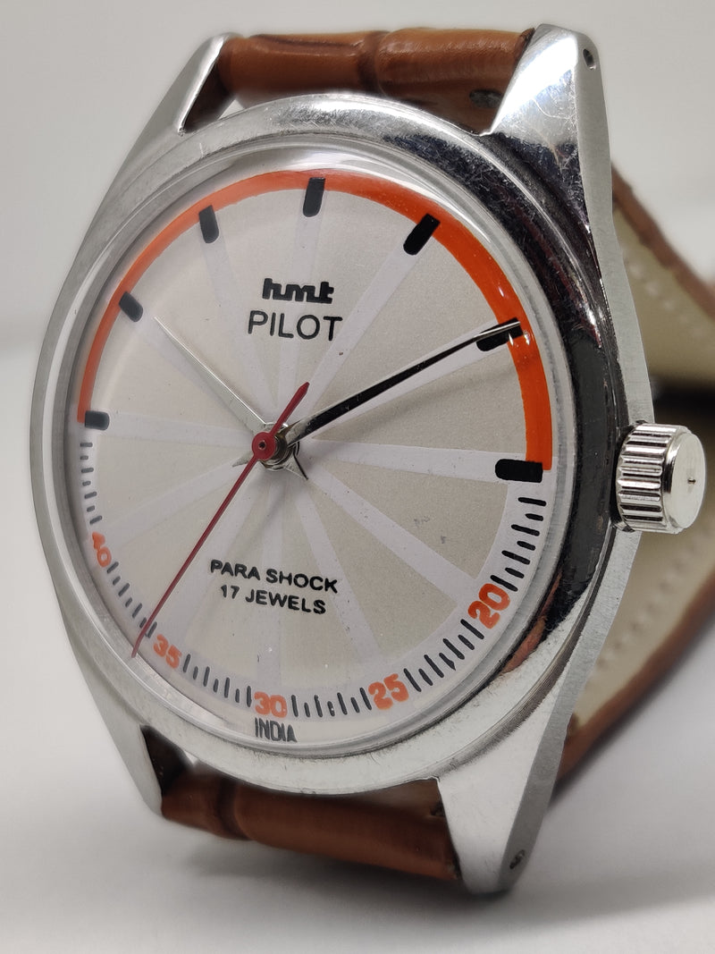 Hmt Pilot Mechanical Handwinding Movement stainless Steel Para Shock 17 Jewels Analog Dial Wrist Watch For Men