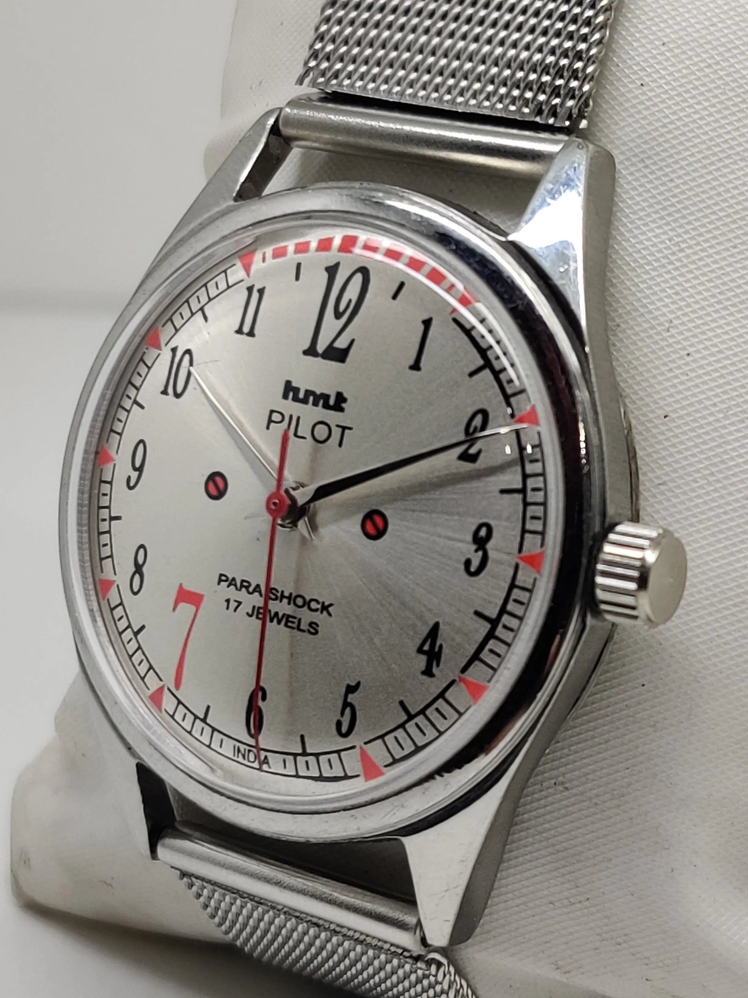 Hmt Pilot Mechanical Handwinding Movement stainless Steel Para Shock 17 Jewels Analog Dial Wrist Watch For Men National Watches