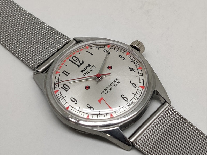 Hmt Pilot Mechanical Handwinding Movement stainless Steel Para Shock 17 Jewels Analog Dial Wrist Watch For Men