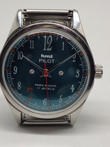 Hmt Pilot Mechanical Handwinding Movement stainless Steel Para Shock 17 Jewels Analog Dial Wrist Watch For Men